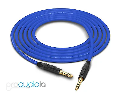 Mogami 2549 Cable | Neutrik Gold 1/4  TRS | Blue 6 Feet | 6 Ft. | 6' • $23.25