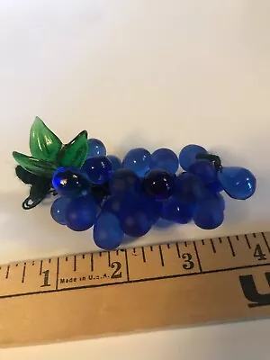 Glass Grapes Striking Blue Purple Murano ?  Hand Blown Wired • $38