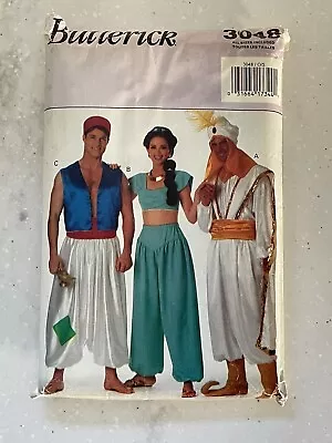 Butterick 3048 Aladdin Jasmine Costume Pattern UNCUT Genie Cosplay Men Misses • $28