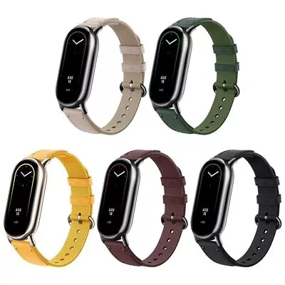 Replacement Nylon Strap Leather Wristband For Xiaomi Mi Band 8 Smart Band • £4.40