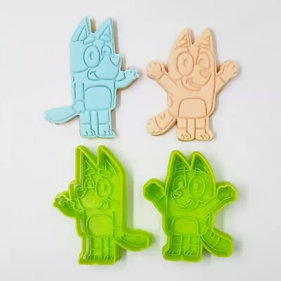 $10.95 • Buy Bluey Bingo Inspired Cookie Fondant Cutter Stamp Set Cake Decorating
