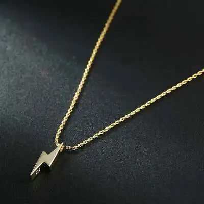 Gold Lightning Bolt 925 Sterling Silver Necklace  • £15.95