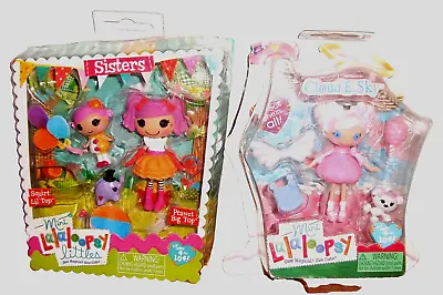 NIP Lalaloopsy MINIS: Sisters Peanut Big Top Squirt Lil Top AND Cloud E. Sky LOT • $17