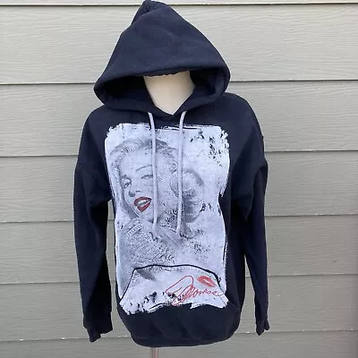 Marilyn Monroe Womens Hoodie Sweatshirt Sz M Black Gray Top Gildan FLAWS • $9.99
