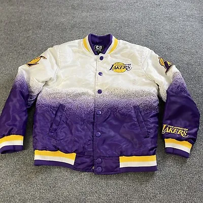 Vintage 80s NBA Starter Los Angeles LA Lakers Kobe Satin Bomber Jacket Sz Small • $97.67