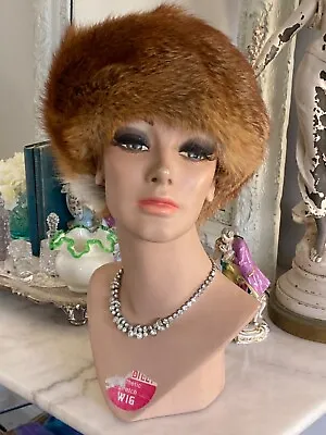 Vintage Red Fox Fur Hat 1960s 1970s • $55.50