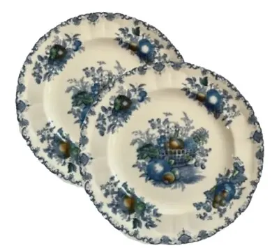 Blue Mason's Fruit Basket Ironstone Set Of 2 Salad Plates England Vintage • $18.16