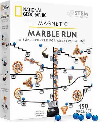 Magnetic Marble Run 150 Piece STEM Building Set W/ Magnetic Track & Trick Pieces • $89.18