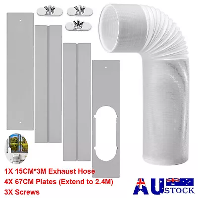 Portable Air Conditioner AC Seal Panel Window Vent Kit 15cm Exhaust Hose Ducting • $45.29