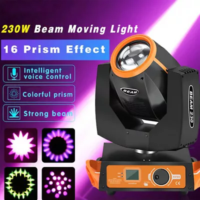 230W 7R Zoom 16Prisms Moving Head Light  14Colors Strobe DMX Beam Stage Lighting • $319.99