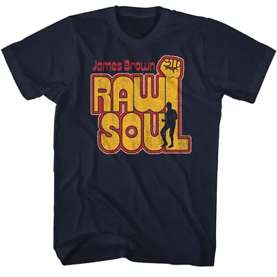 James Brown Men's T Shirt Raw Soul Godfather Of Soul Music Singer Navy Cotton • $29.99