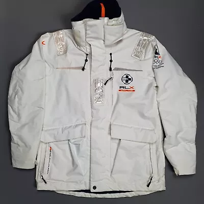 RARE RLX RALPH LAUREN Sailing Hooded Jacket White Reflective Size Small • £130