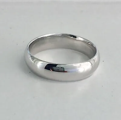 5mm 10k White Gold Men’s Women’s Band Ring Wedding Anniversary Engagement 9-13 • $161.99