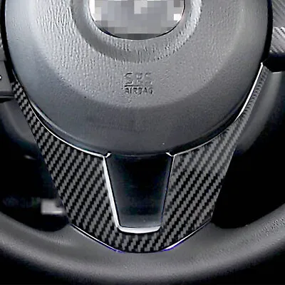 For Mazda 3 Axela 2014 -2016 Carbon Fiber Car Interior Steering Wheel Trim Cover • $10.11