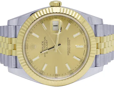 Mens Rolex Datejust II 41MM 126333 18K/Steel Two Tone Champagne Dial Watch • $14999.99