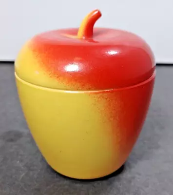 Vintage Hazel Atlas Painted Milk Glass Lidded Red Apple Fruit Jelly Jam Jar • $12.95