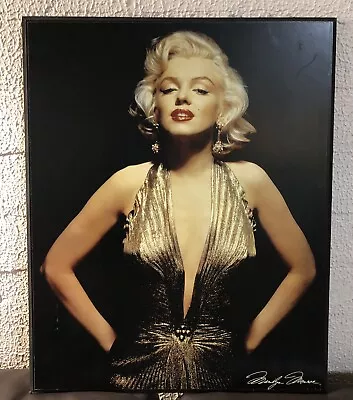 MARILYN MONROE Gold Dress Print Wooden Block • $99.99