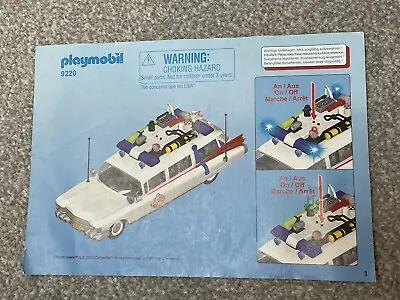 Playmobil 9220 Ghostbusters ECTO-1 Car Manual Instruction ONLY • £8.50