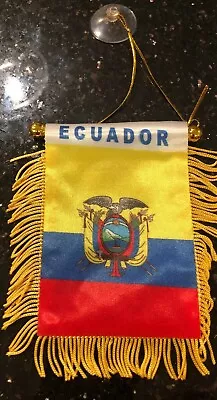 Ecuador 🇪🇨 4 X 6” MINI BANNER FLAG CAR WINDOW MIRROR HANGING W Suction New • $5.95