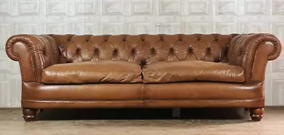 TETRAD Chatsworth Leather Chesterfield Sofa 3-4 Seater Brown #79 *FREE DELIVERY* • £1195