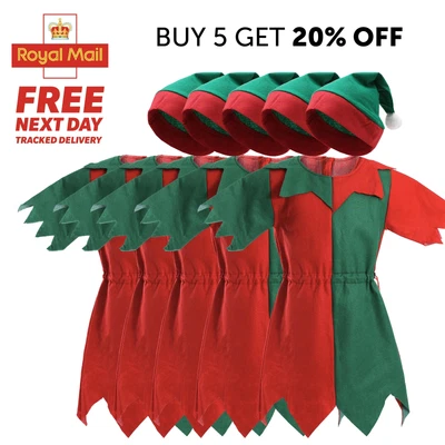£18.99 • Buy Elf Costume Christmas Fancy Dress Lot Adult Childs Xmas Party Xs-xxxxl
