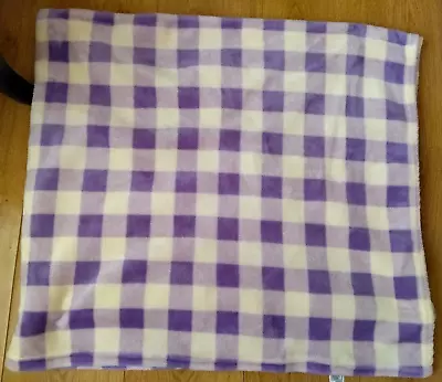 George Home Purple Gingham Check Fleece Throw Blanket • £6