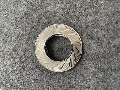 Vintage Signed Leiba Scarf Clip Textured Silver Tone Metal Circle • $12.99