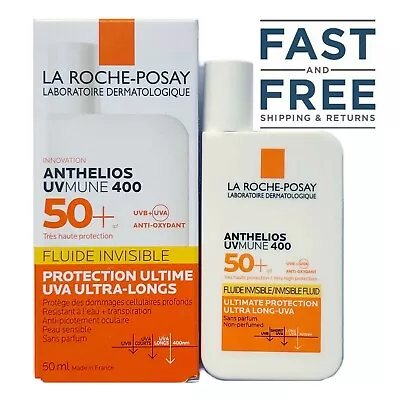 La Roche-Posay ANTHELIOS UVmune 400 Invisible Non-Perfumed Fluid SPF50+ 50ml • $14.99