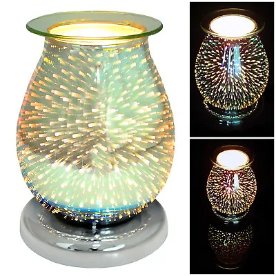 £19.99 • Buy Electric Aroma Touch Lamp Wax Tart Melter Scented Oil Burner 3D Fireworks Design