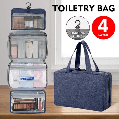 $5.96 • Buy Toiletry Bag Large Hanging Hook Waterproof Travel Makeup Cosmetic Organizer Case