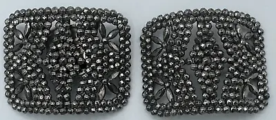 Pair Of Antique French Victorian Cut Steel Shoe Buckles Clips  • $20