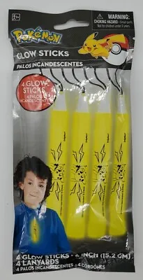 Pokémon Birthday Party Supplies Favors Glow Sticks 4pk NEW In Sealed Package • $14.99