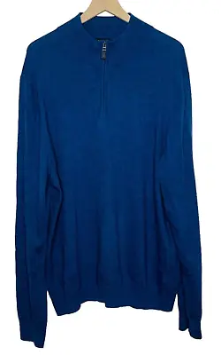 Jos A Bank Travelers Pima Cotton 1/4 Zip Sweater Blue Size 3XLT • $15