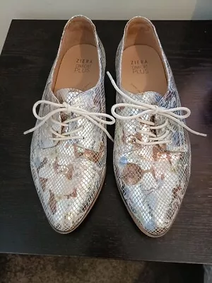 Ziera Siver Skin Look Leather Lace Ups 39 / 9 • $80