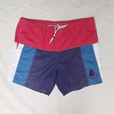 Rucanor Sport Is An Art 90s Sailing Shorts Men's 40in Size Red Green Blue • £12.31