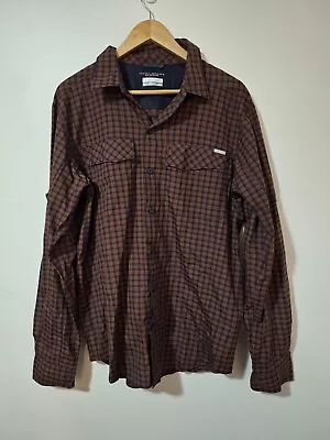 Columbia Shirt Long Sleeve Checked Omni Shade UV Sun Protection Mens Medium • $25