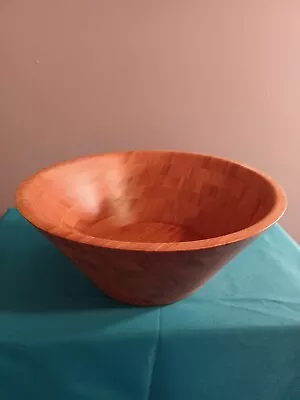 Large Handcrafted Bamboo Bowl. Beautiful Grain Lines • $23