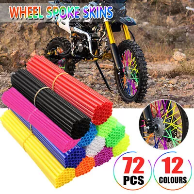 72pcs Wheel Spoke Wraps Covers Coats For Motorcycle Dirt Bike ATV Universal • $12.99