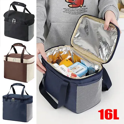 Large Insulated Lunch Bag Adult Kids Men Thermal Cool Hot Food Storage Tote Box • £7.85