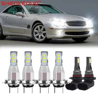 For Mercedes-Benz SL500 2003-2006 White LED Headlight & Fog Light Bulbs Kit • $32.27