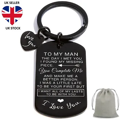 Keychain I Love You Keyring Couple Sweetheart Boyfriend Soulmate To My Man Gifts • £4.79