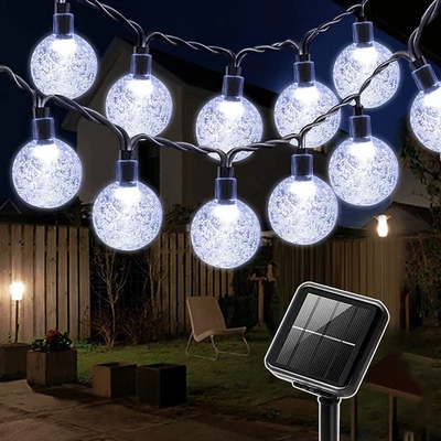 £10.90 • Buy LED Solar Powered Retro Bulb String Lights Garden Outdoor Fairy Summer Lamps