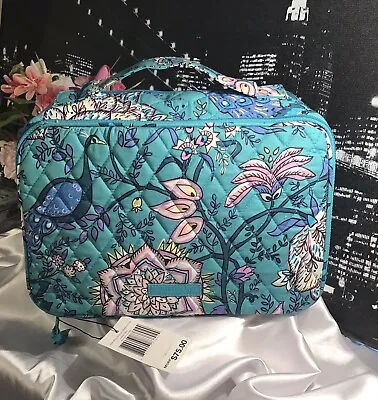 Vera Bradley Large Blush & Brush Cosmetic + Brush Case PEACOCK GARDEN NWT RV$75 • $29.99