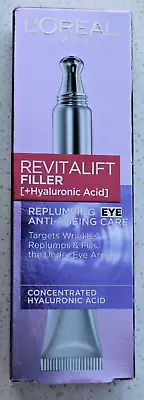 LOREAL PARIS REVITALIFT FILLER REPLUMPING EYE 15ml ANTI AGEING CARE • £9.99