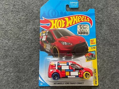 Red Hot Wheels Ford Transit Connect HW Art Cars • $2.50