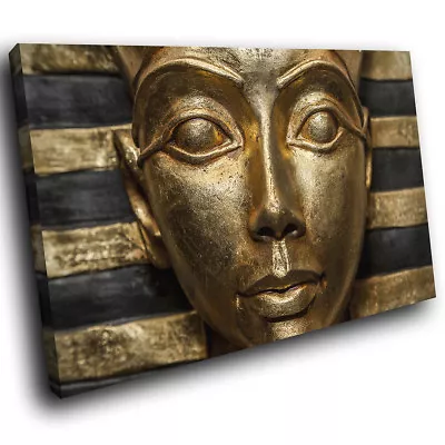 ZAB568 Gold Black Egyptian Modern Canvas Abstract Home Wall Art Picture Prints • £14.99