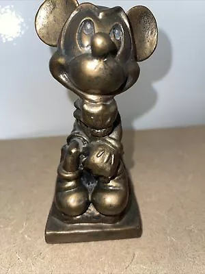 RARE Disney Mickey Mouse The Thinker Bronze Colored Figurine Figure Statue 6.5” • $59.99