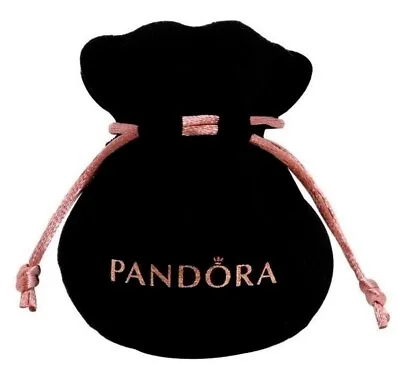 NEW PANDORA Black Velvet Felt Jewellery Pouch Charms Rings Earrings Gift Bag • £2.77