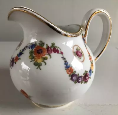 Antique Old Schumann Bavaria Dresden Creamer W Flowers 4.5  - Old Mark 1918-1929 • $14