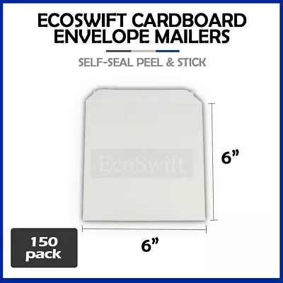 150 - 6  X 6  EcoSwift White CD/DVD Photo Ship Flats Cardboard Envelope Mailers • $24.99